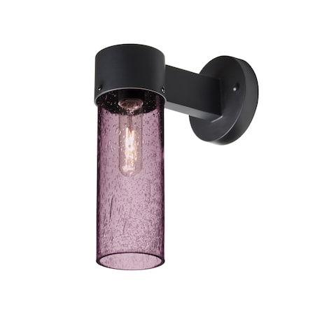 Besa Lighting Juni 10 Outdoor Sconce, Plum Bubble, Black Finish, 1x60W Incandescent JUNI10PL-WALL-BK